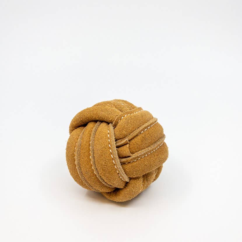 Huggle-Hide® Natural Leather Ball Dog Toy