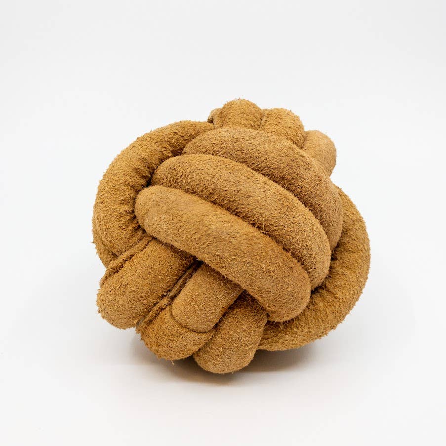 Huggle-Hide® Natural Leather Ball Dog Toy